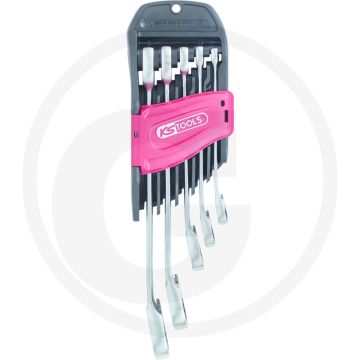 Ks tools gearplus Ringstop-Ratschenringschlüssel-Satz, gebogen, 5-teilig - 15° Backenwinkel