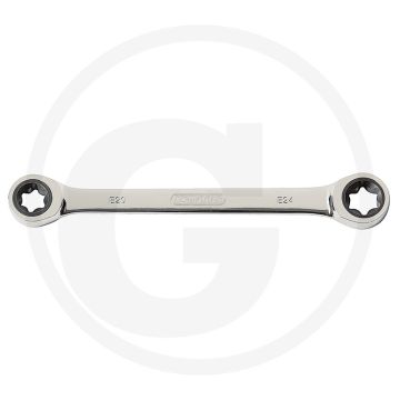 Ks tools gearplus® tx-e dubbele ratelringsleutel, e6xe8 - 72 tanden, 176mm lengte