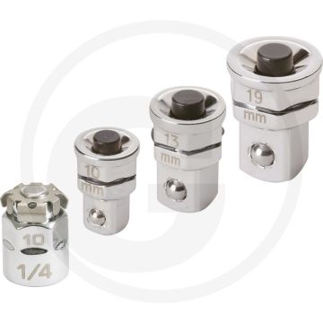 Ks tools gearplus® dop adapterset, metrisch, 4-delig, snellosfunctie