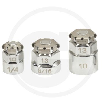 Ks tools gearplus® bit-adapter, 10mmx13 mm - super chroom-vanadiumstaal, hoogglans verchroomd