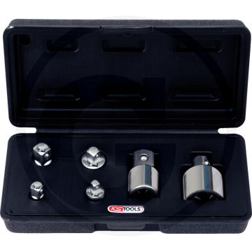 Ks tools 1/4"+3/8"+1/2" chromeplus® verloop-adapterset, 6-delig - hoogglans verchroomd, vanadiumstaal