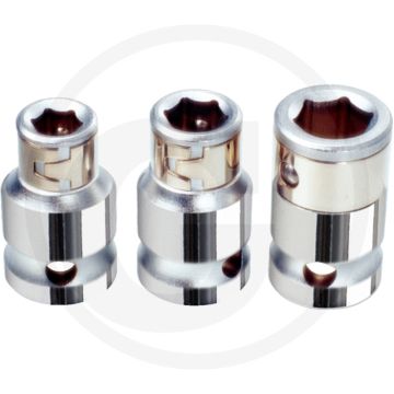 Ks tools 3/8" chromeplus® bit-adapter-dopsleutel, voor bits 5/16", super chroom-vanadiumstaal, hoogglans verchroomd