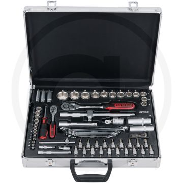 Ks tools 70-delige superlock dopsleutelset, 6-kant, flanktraction-profil, chrom vanadium, aluminiumkoffer