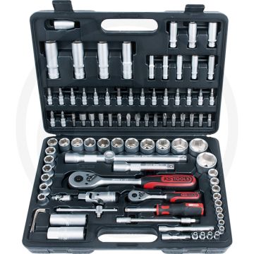 Ks tools 96-teiliger steckschlüsselsatz, chrom-vanadium, im kunststoffkoffer
