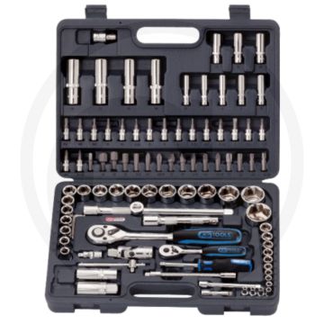 Ks tools 94-teiliger chromeplus® Steckschlüsselsatz, 6-teilig, Flanken-Zugprofil, Chrom-Vanadium