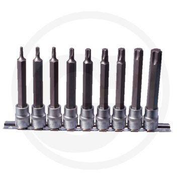 Ks tools 1/2" bit-satz für tx-schrauben, lang, 9-teilig, t20-t60, 110 mm lang, chrom-vanadium