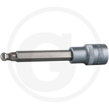 Ks tools 1/2" bit-dopsleutel voor binnenzeskant-schroeven met kogelkop, lang, 5 mm - chroom vanadium