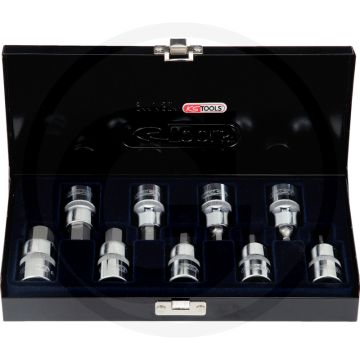 Ks tools 1/2" chromeplus® bit-dopsleutelset voor binnenzeskant-schroeven, kurz, 9-delig, 4-17 mm - hoogglans verchroomd
