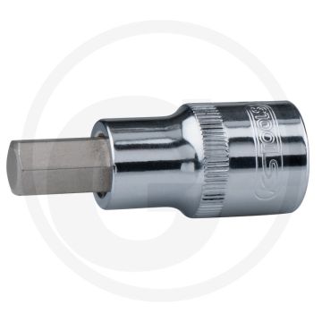 Ks tools 1/2" chromeplus® bit-dopsleutel voor binnenzeskant-schroeven, kurz, 9 mm - hoogglans verchroomd, din 7422 conform