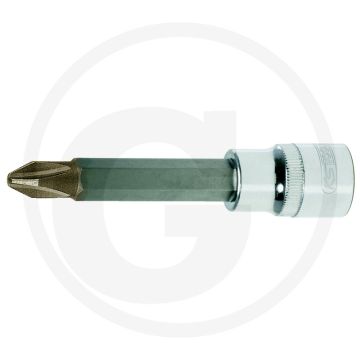 Ks tools 1/2" chromeplus bit-dopsleutel, lang, ph4 - lange uitvoering, hoogglans verchroomd