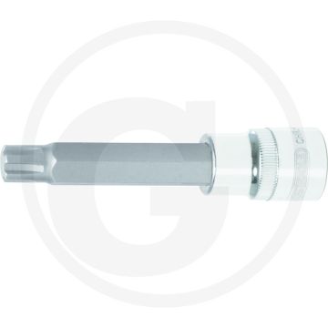Ks tools 1/2" chromeplus bit-dopsleutel, ribe, lang, m6 - lange uitvoering, hoogglans verchroomd