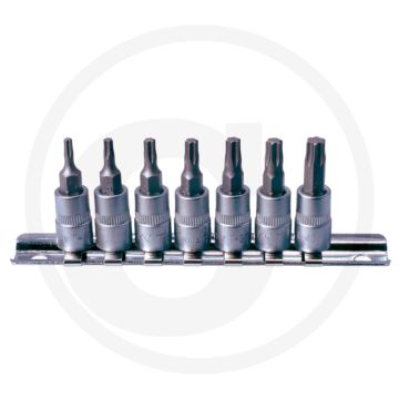 Ks tools 1/4" bitset voor tx-schroeven, 7-delig, t10-t40, met kogelvangrille