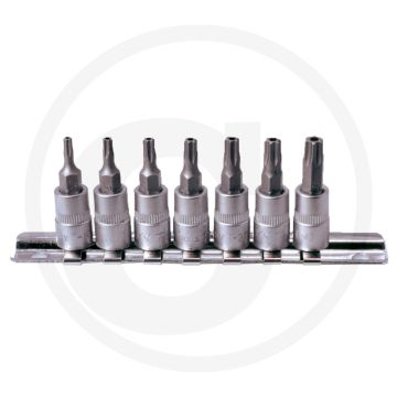 Ks tools 1/4" bitset voor tx-schroeven, 7-delig, torx® met boring, chrom vanadium