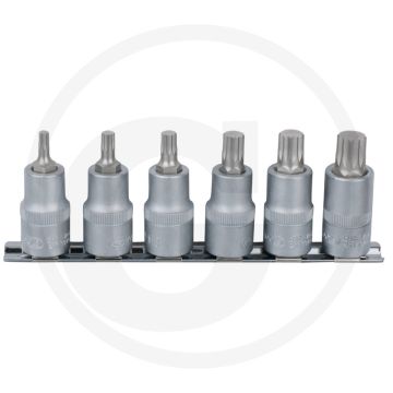 Ks tools 1/4" bit-dopsleutelset xzn, 6-dlg, m4-m10 - chroom vanadium, 160g