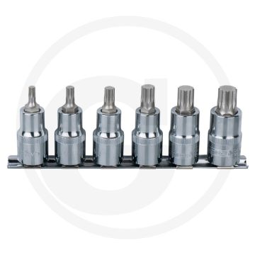 Ks tools 1/4" cromeplus bit-dopsleutelset xzn, 6-dlg. - opname in inch = 1/4"