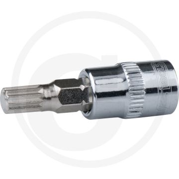 Ks tools 1/4" chromeplus® bit-dopsleutel voor veeltand (xzn®)-schroeven, m4 - hoogglans verchroomd, 10x10x35mm