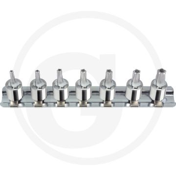 Ks tools Jeu de clés à douille pour embouts 1/4" chromeplus® pour vis ts à cinq branches, 7 pièces, ts10-ts40 - chromé brillant, 160g
