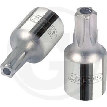Ks tools 1/4" chromeplus® bit-dopsleutel voor vijfster-schroeven ts40 - hoogglans verchroomd, 11.8x11.8x25.7mm