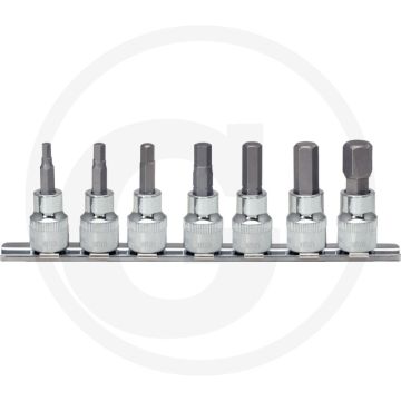 Ks tools 1/4" chromeplus bit-dopsleutelset, binnenzeskant, 7-dlg, 2,5-8mm, chroom vanadium