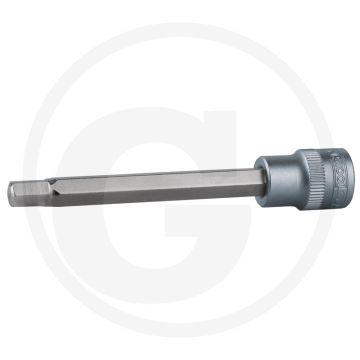 Ks tools 3/8" bit-dopsleutel voor binnenzeskant-schroeven, lang, 12 mm - super chroom-vanadiumstaal, mat verchroomd