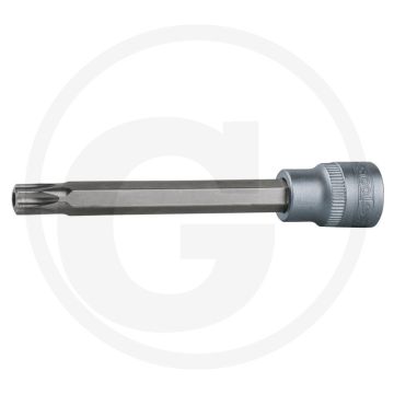 Ks tools 3/8" bit-dopsleutel voor tx-schroeven met boring, lang, tb45 - lange uitvoering, matt satiniert, chrom vanadium