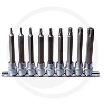 Ks tools 3/8" bit-satz für tx-schrauben, lang, 9-teilig, torx®, 100 mm lang