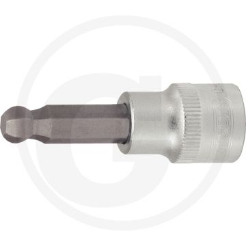 Ks tools 3/8" bit-stecknuss innensechskant mit kugelkopf, 5 - innenvierkantantrieb, matt satiniert, chrom vanadium