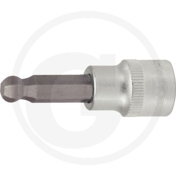 Ks tools 3/8" bit-dopsleutel voor binnenzeskant-schroeven met kogelkop, 6 mm - chroom vanadium, 50mm lengte