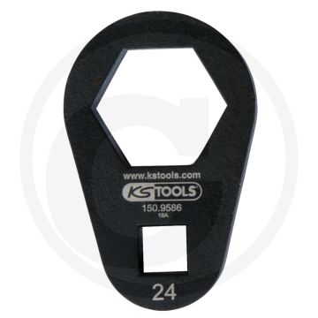 Ks tools 3/8" einsteck-ringschlüssel, extra flach, 24 mm - geeignet für schwer zugängliche schrauben und Ölfilterdeckel