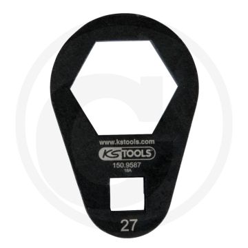 Ks tools 3/8" einsteck-ringschlüssel, extra flach, 27 mm - ideal für schwer zugängliche schrauben und Ölfilterdeckel