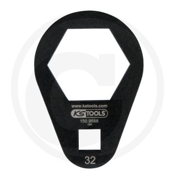 Ks tools 3/8" einsteck-ringschlüssel, extra flach, 32 mm - ideal für schwer zugängliche schrauben und Ölfilterdeckel
