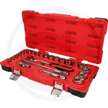 Ks tools 1/2" chromeplus steckschlüssel-satz, 24-tlg. - 72 tanden, umschaltbar