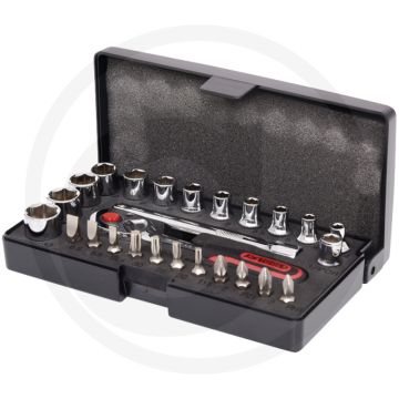 Ks tools 1/4" chromeplus steckschlüssel-satz, 26-tlg. - 6-kant, flanktraction-profil, chrom vanadium