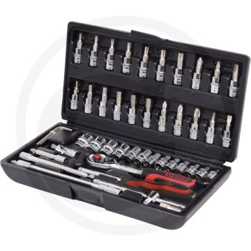 Ks tools 1/4" chrome+ steckschlüssel-satz,48-tlg. 6-kant flanktraction-profil