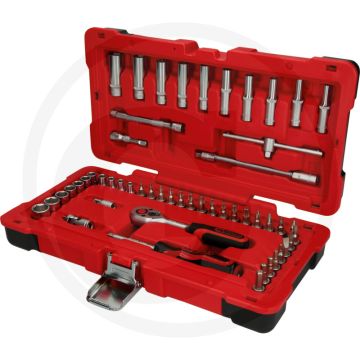 Ks tools 1/4" steckschlüssel-satz, 52-tlg. - flanktraction-profil, chrom vanadium, kunststoffkoffer