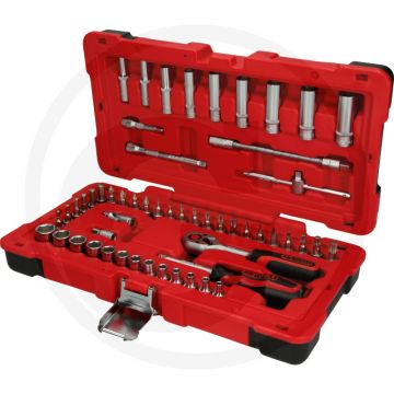 Ks tools 1/4" steckschlüssel-satz, 54-tlg. - flanktraction-profil, chrom vanadium, 72 zähne