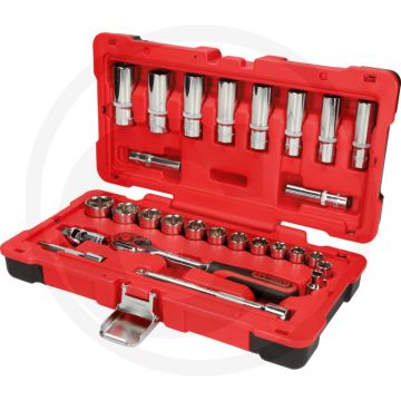 Ks tools steckschlüsselsatz 3/8", 27-tlg. - 6-kant, flanktraction-profil, chrom vanadium