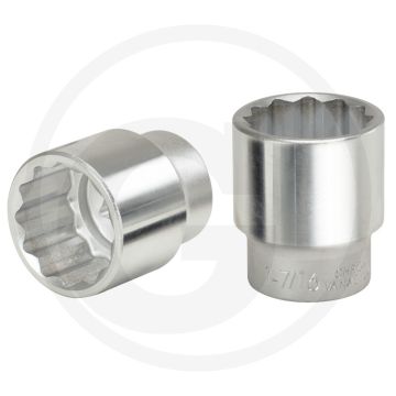 Ks tools 1" 12-kant-stecknuss, kurz, 35 mm - metrisch, chrom vanadium, din 3120, iso 1174
