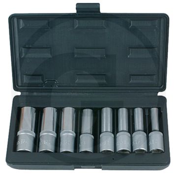 Ks tools 1/2" tx steckschlüsselsatz, lang, 8-teilig, e10-e24, torx® e-profile, 75 mm lang, chrom-vanadium