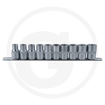 Ks tools 1/2" classic dopsleutelset, zeskant, 10-dlg, 10-19mm - flanktraction-profil