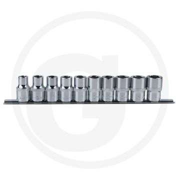 Ks tools 1/2" Chrom-Plus-Steckschlüsselsatz, Sechskant, 10-teilig mit Flankenschutz-Profil