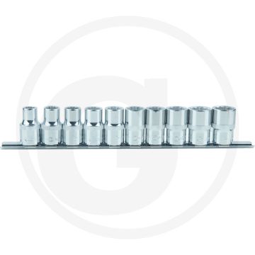 Ks tools 1/2" Chrom-Plus Steckschlüsselsatz, zwölfeckig, 10-teilig 10-19mm - flanktraction-profil