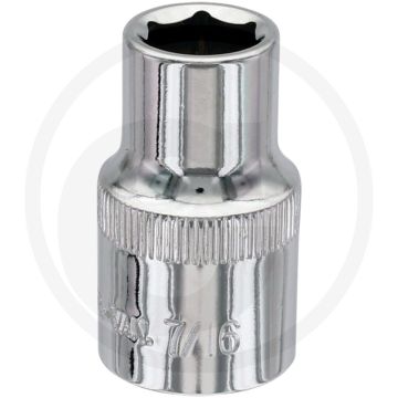 Ks tools 1/2" chromeplus® zeskant-dop, 7/16" - 6-kant, flanktraction-profil, hochglanz verchromt