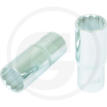 Ks tools 1/2" chromeplus dopsleutel, twaalfkant, lang, 10mm - flanktraction-profil