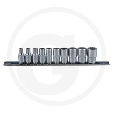 Ks tools 1/4" dopsleutelset, twaalfkant, 10-dlg. met flanktraction-profil