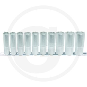 Ks tools 1/4" dopsleutelset, twaalfkant, lang, 10-dlg. - flanktraction-profil