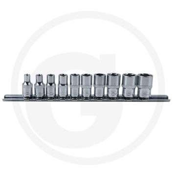 Ks tools 1/4" chromeplus dopsleutelset, zeskant, 10-dlg 4-13mm, flanktraction-profil