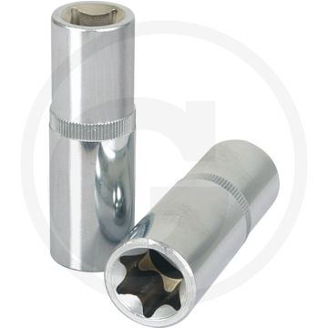 Ks tools 1/4" chrom-plus tx-stern-e-stecknuss, lang, e10 - lange ausführung, e-torx®, chrom vanadium