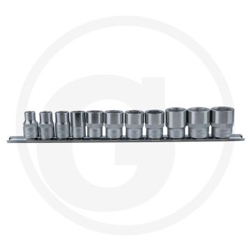 Ks tools 3/8" classic dopsleutelset, zeskant, 11-dlg, 8-19mm, flanktraction-profil