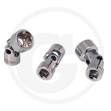 Ks tools 3/8" chromeplus® dopsleutel, zeskant met kniegewricht, 17 mm - flexibel en duurzaam